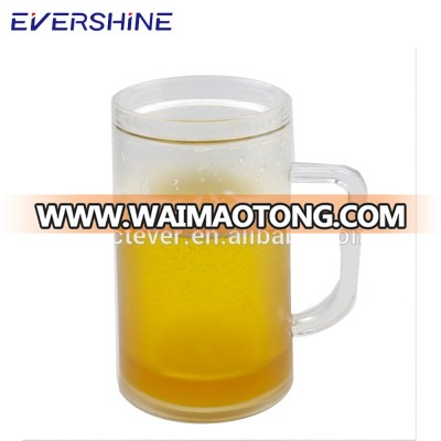 Factory Custom Logo Double Wall Self-Cooling Plastic 28OZ Freezer Beer Mug