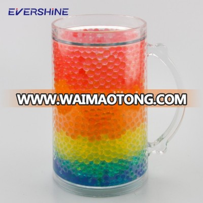 Colorful Double Wall Self-Cooling 16OZ Plastic Freezer Beer Mug