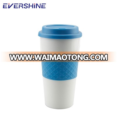 Factory 16OZ OEM Custom Logo FDA BPA Free plastic travel coffee mug